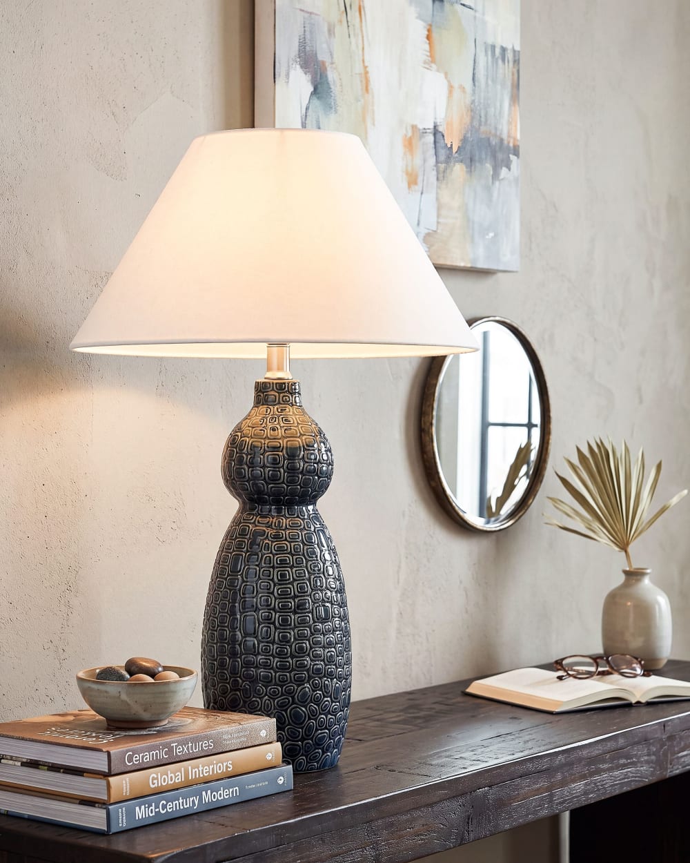 Tischleuchte aus Keramik 60cm, blau - Maisons Du Monde