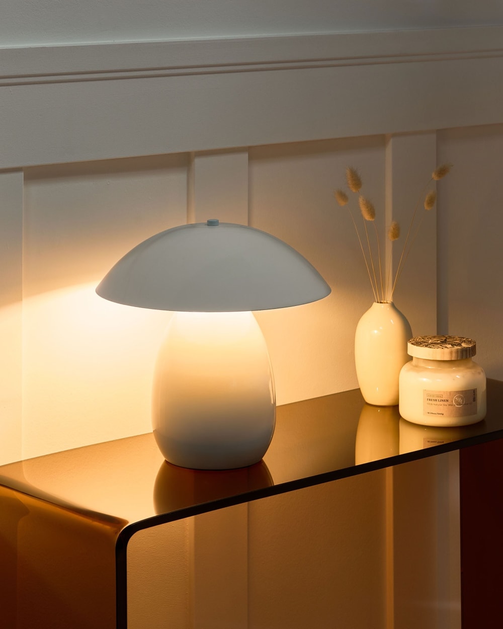 Lampe à poser métal blanc — vue 3