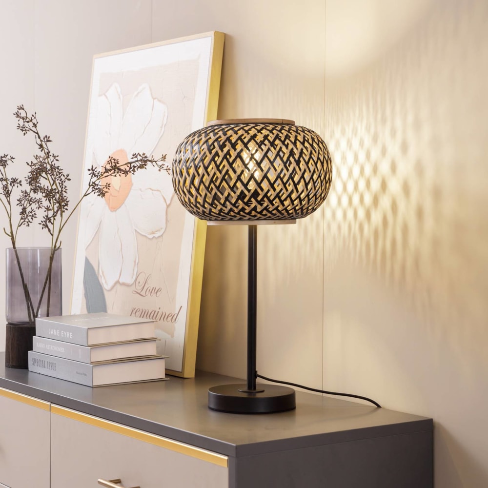 Lampe à poser en bois marron — vue 4