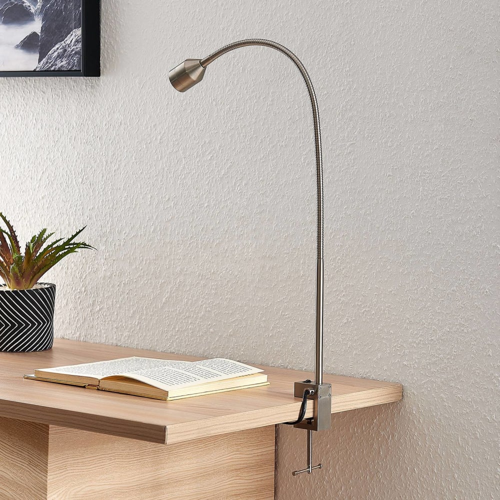 Lindby Klemmleuchte aus Aluminium, grau style modern - Aluminium