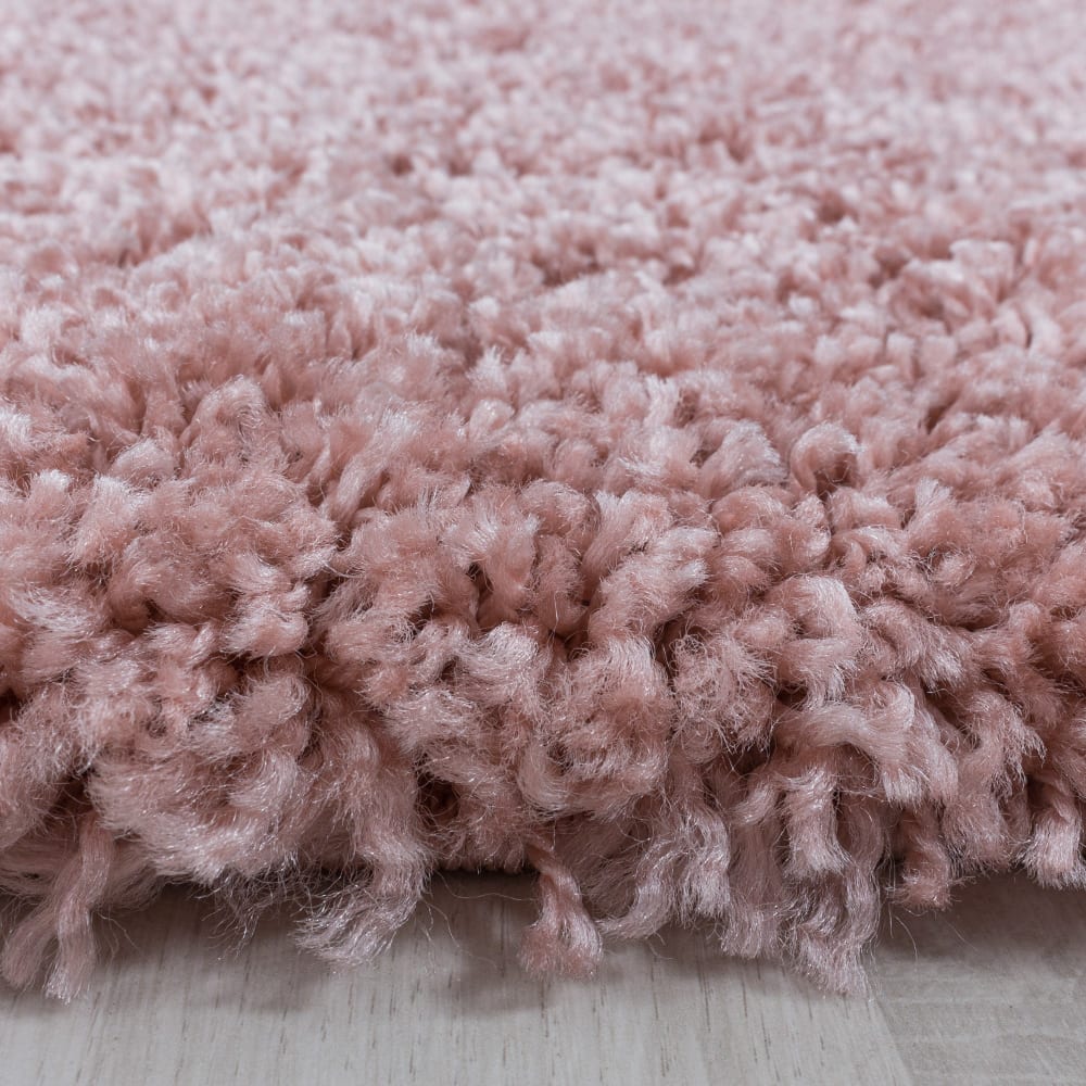 Tapis à poils longs doux rose 80x250cm — vue 4