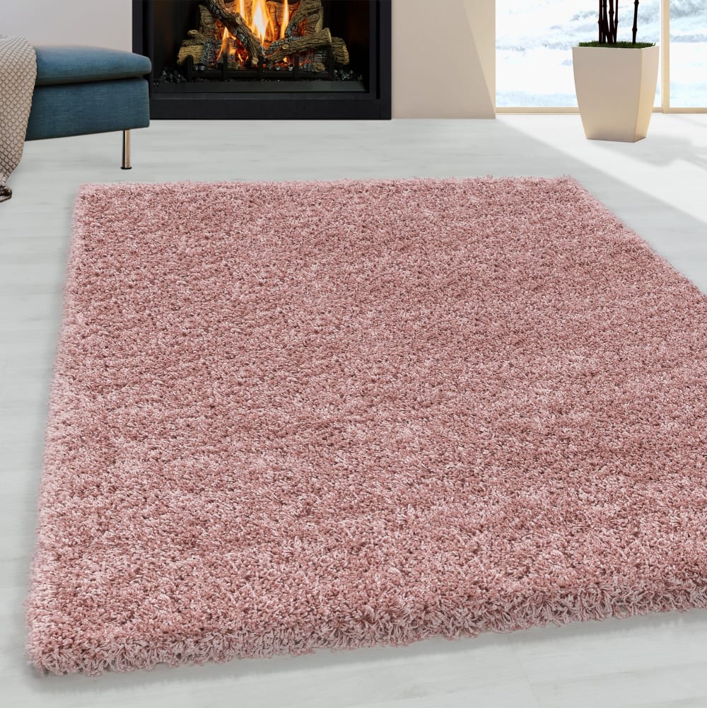 Tapis à poils longs doux rose 60x110cm — vue 3