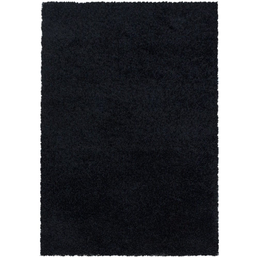 Tapis à poils longs doux noir 80x150cm