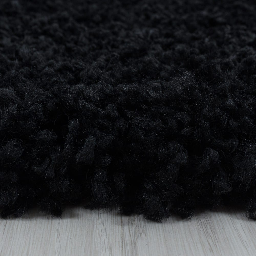 Tapis à poils longs doux noir 80x150cm — vue 4
