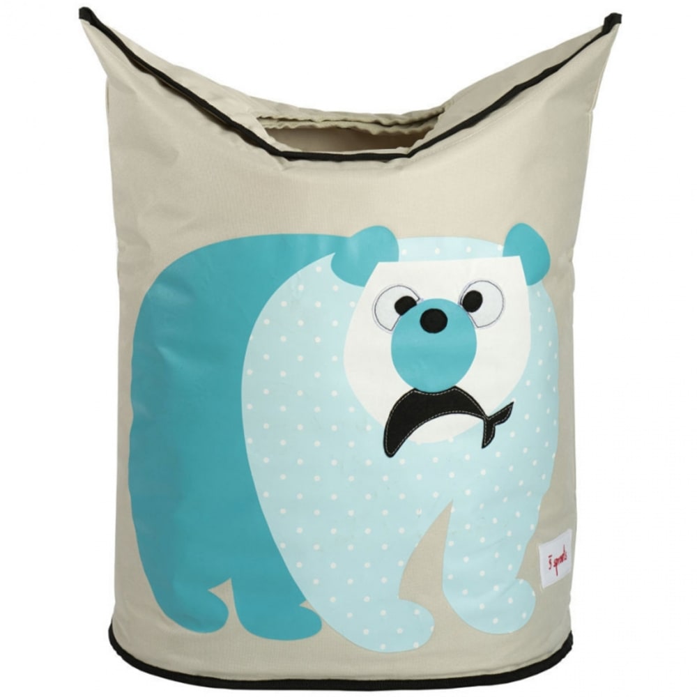 3 Sprouts Wäschekorb Eisbär Blau Pes - Polyester
