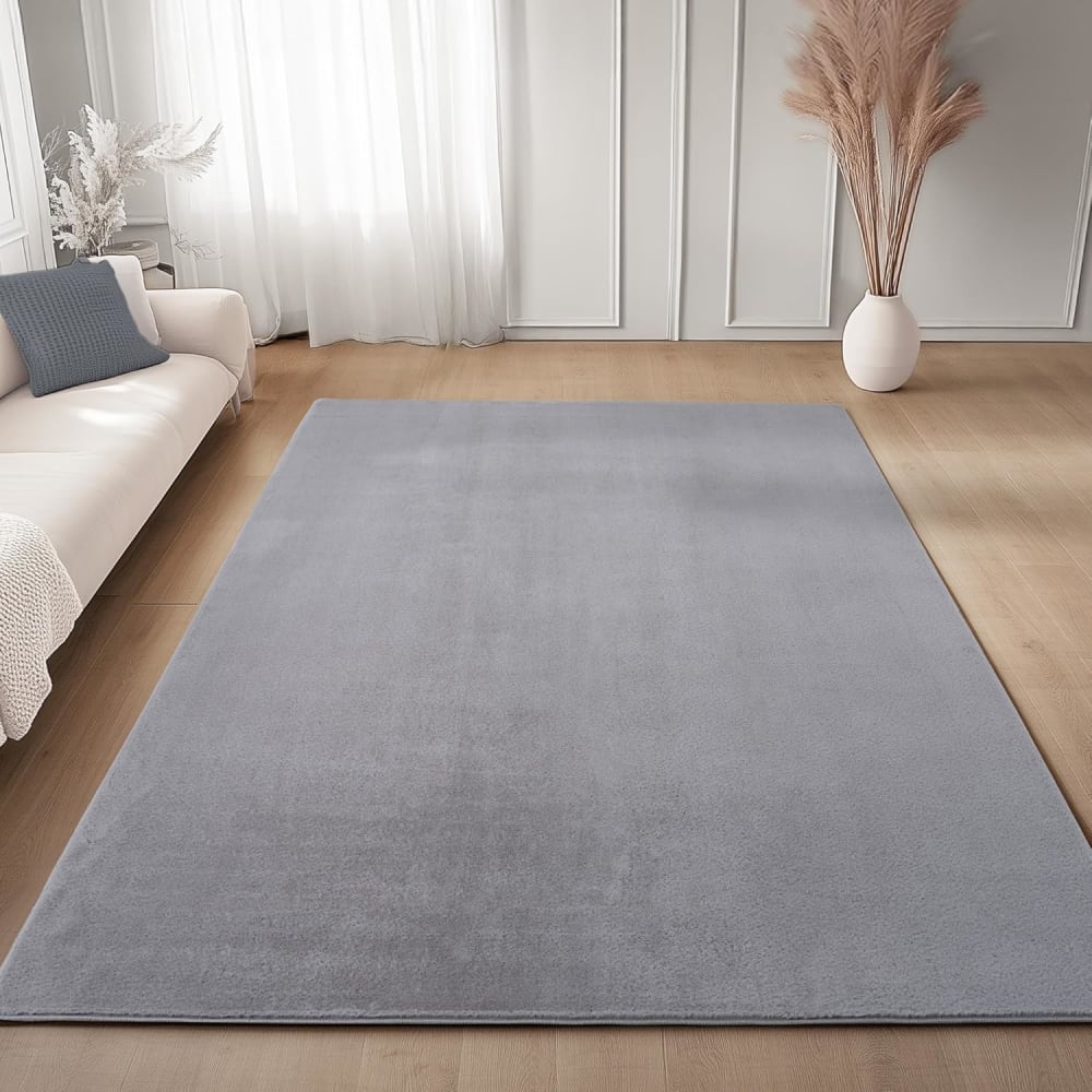 Tapis à poils doux lavable argent 80x250cm — vue 4