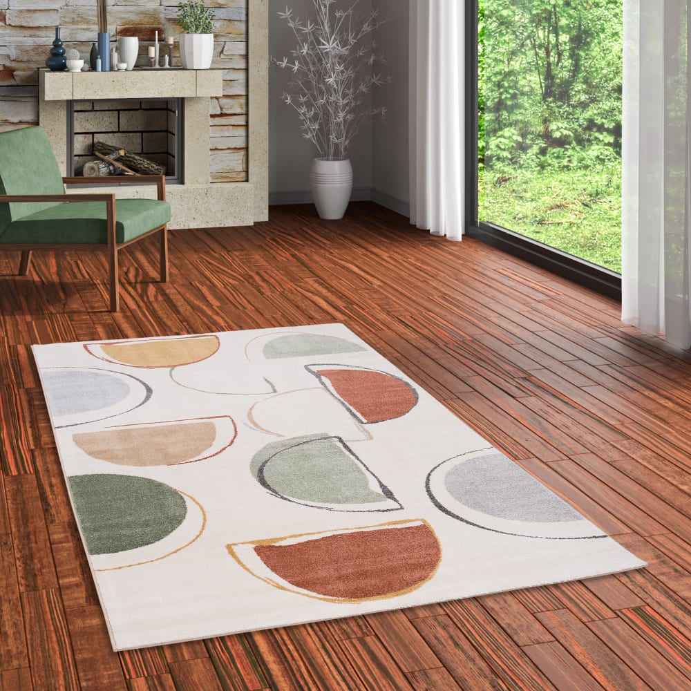 Tapis à cercles multicolore 140x200 cm — vue 3