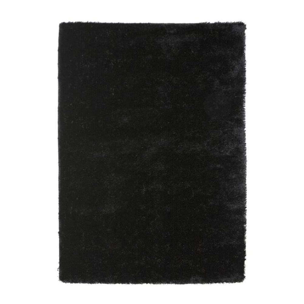 Tapis à poils longs noir 190x200