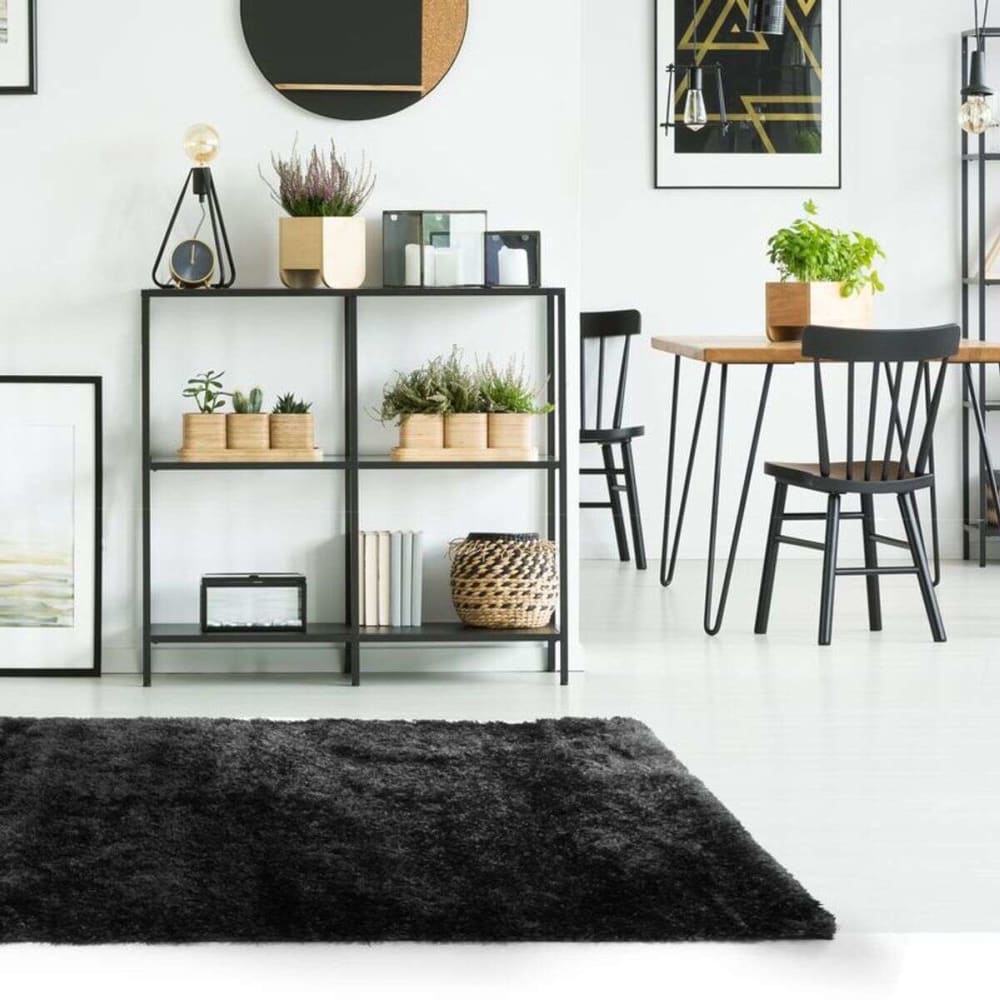 Tapis à poils longs noir 190x200 — vue 3