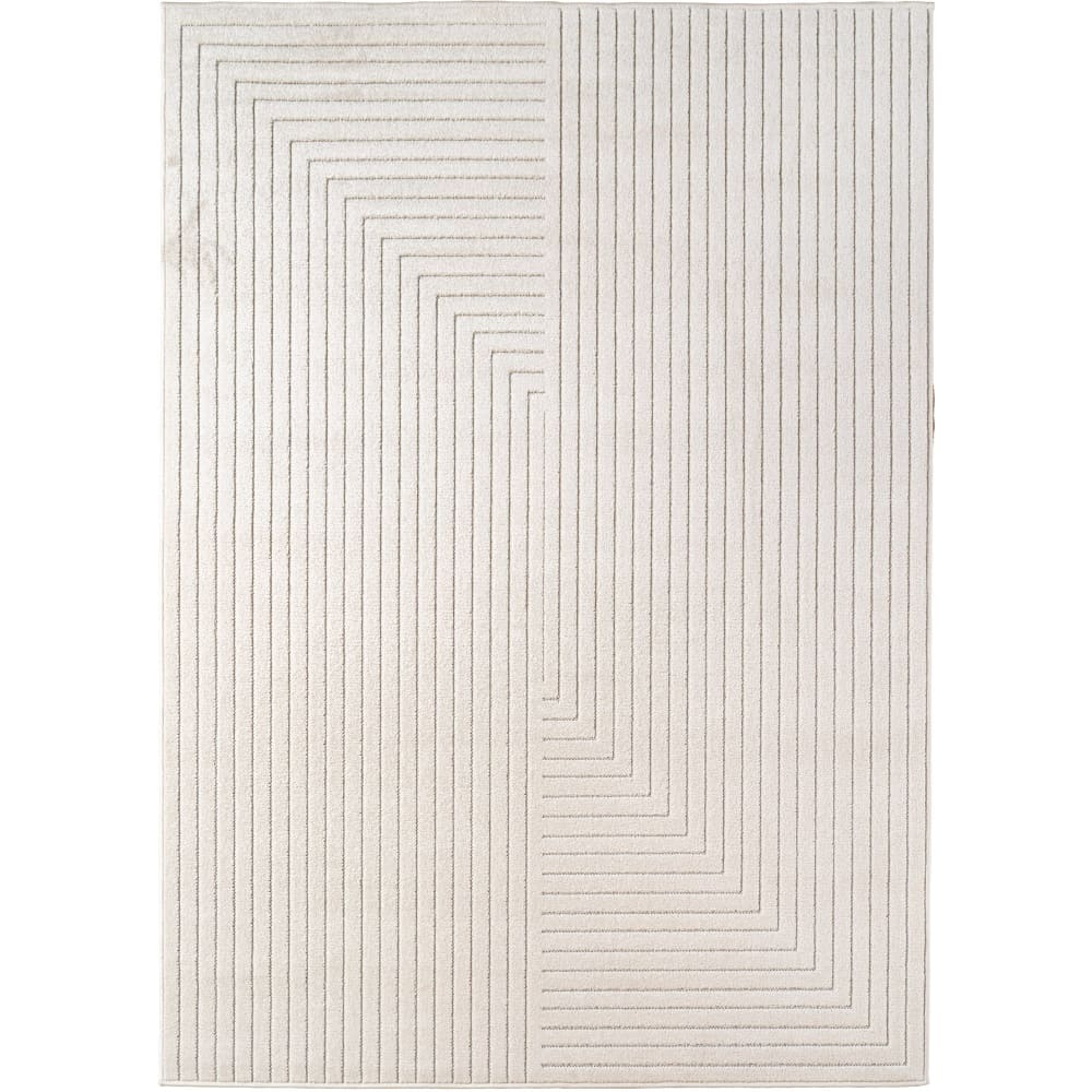 Tapis poils courts à relief nolan crème 80x150cm