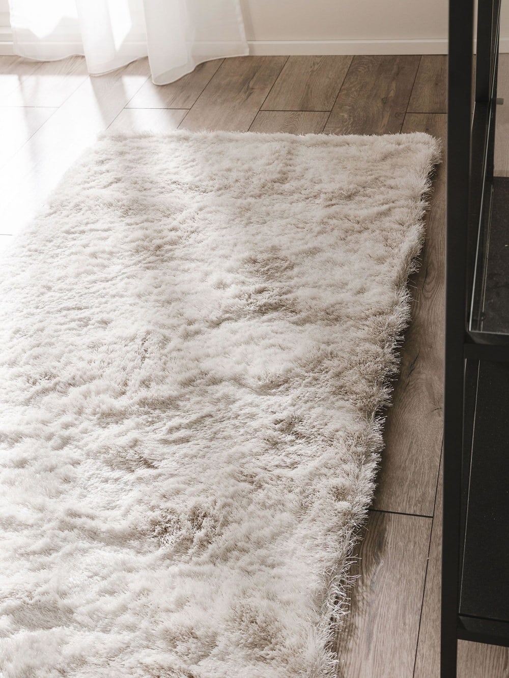 Tapis à poils longs beige 80x300 — vue 4