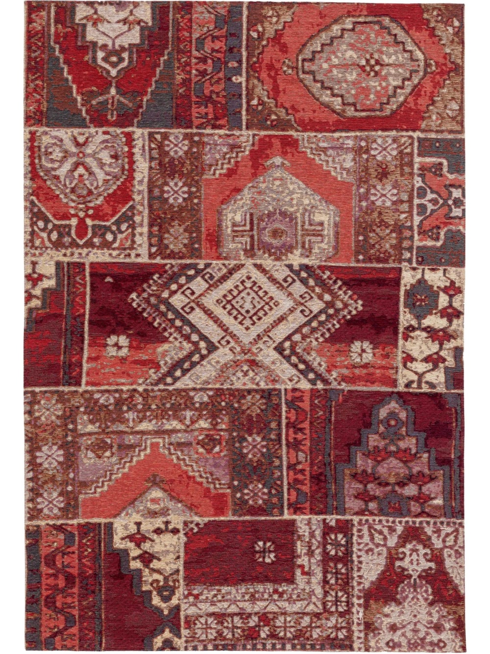 Benuta Flachgewebeteppich rot 75x165 style vintage - Pvc - Polyvinlychlorid