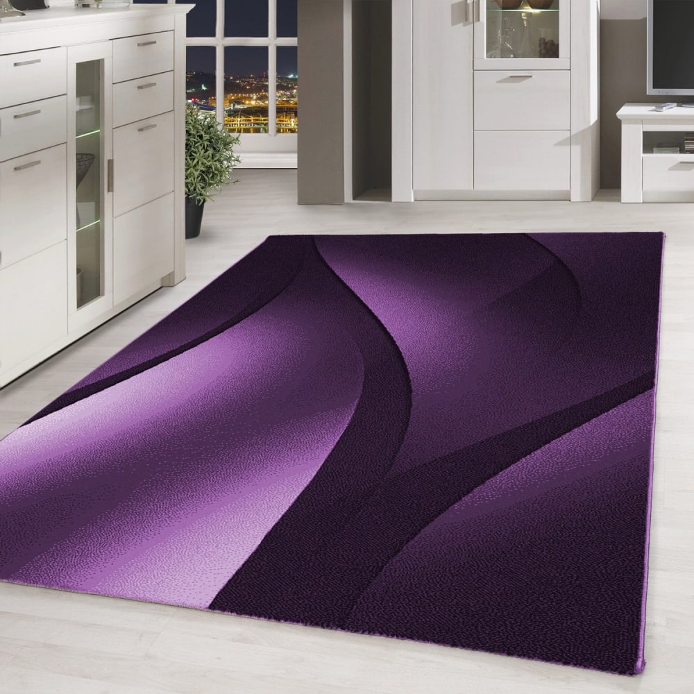 Tapis à motifs graphique violet 80x300cm — vue 3