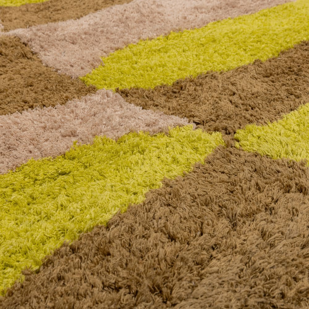 Tapis composé à laine et coton jaune — vue 4