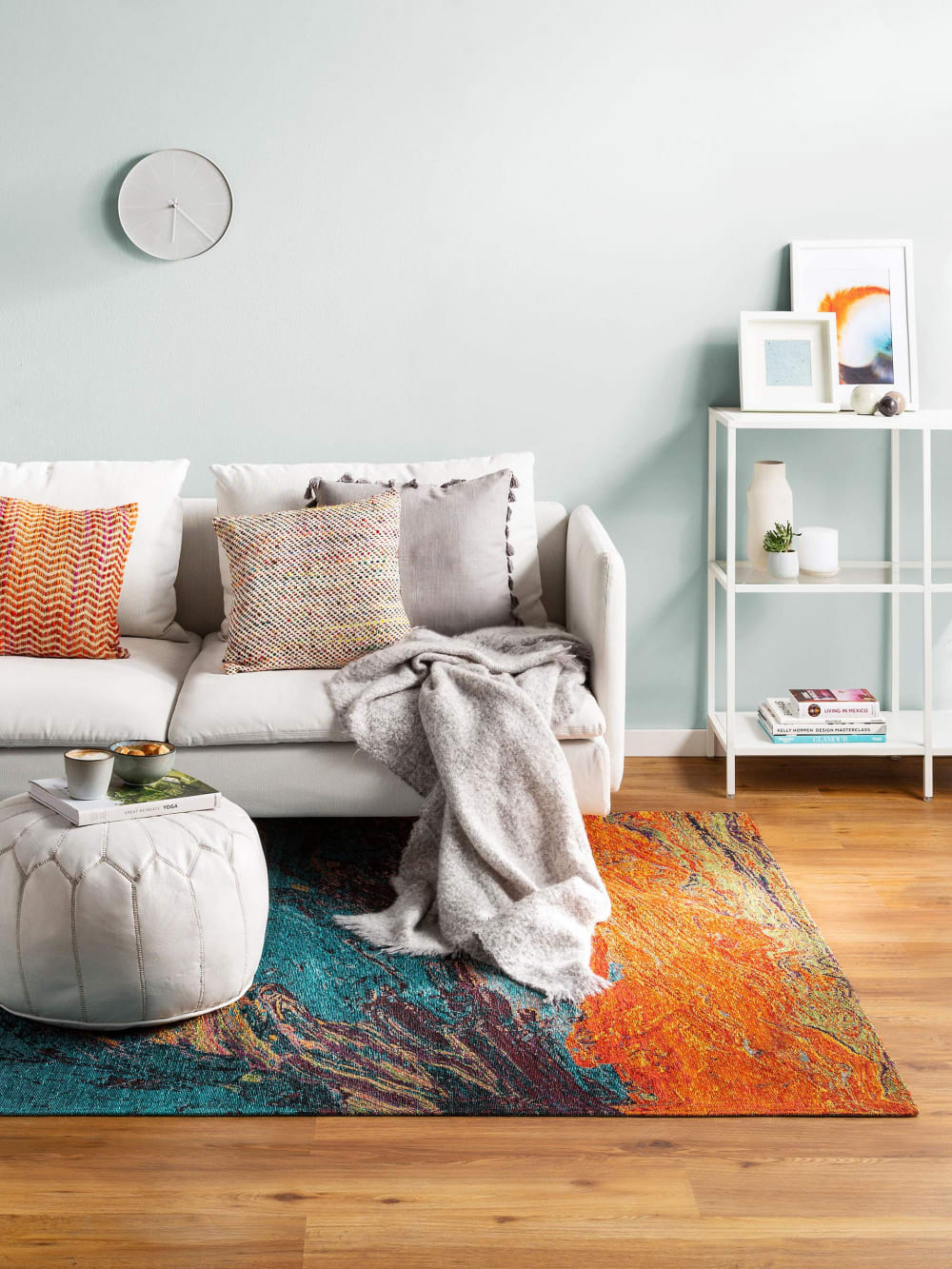 Tapis tissé à plat turquoise 155x235 — vue 3