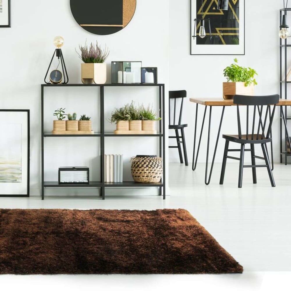 Tapis à poils longs chocolat 190x200 — vue 3