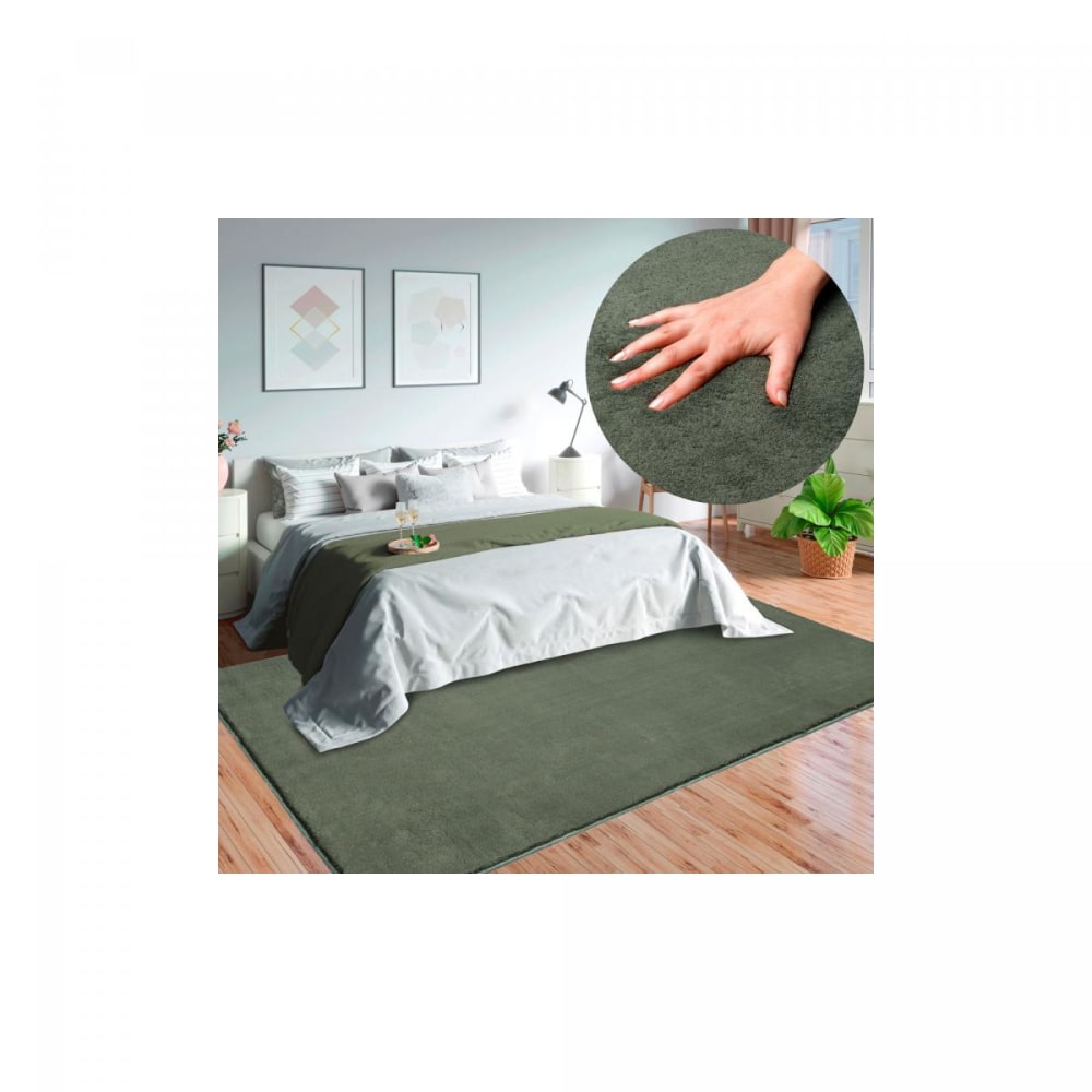 Un amour de tapis Hochfloriger, zotteliger Esszimmerteppich, 240 x 340 cm, Grün style modern Mehrfarbig Öko-Tex Zertifikat Pes - Polyester