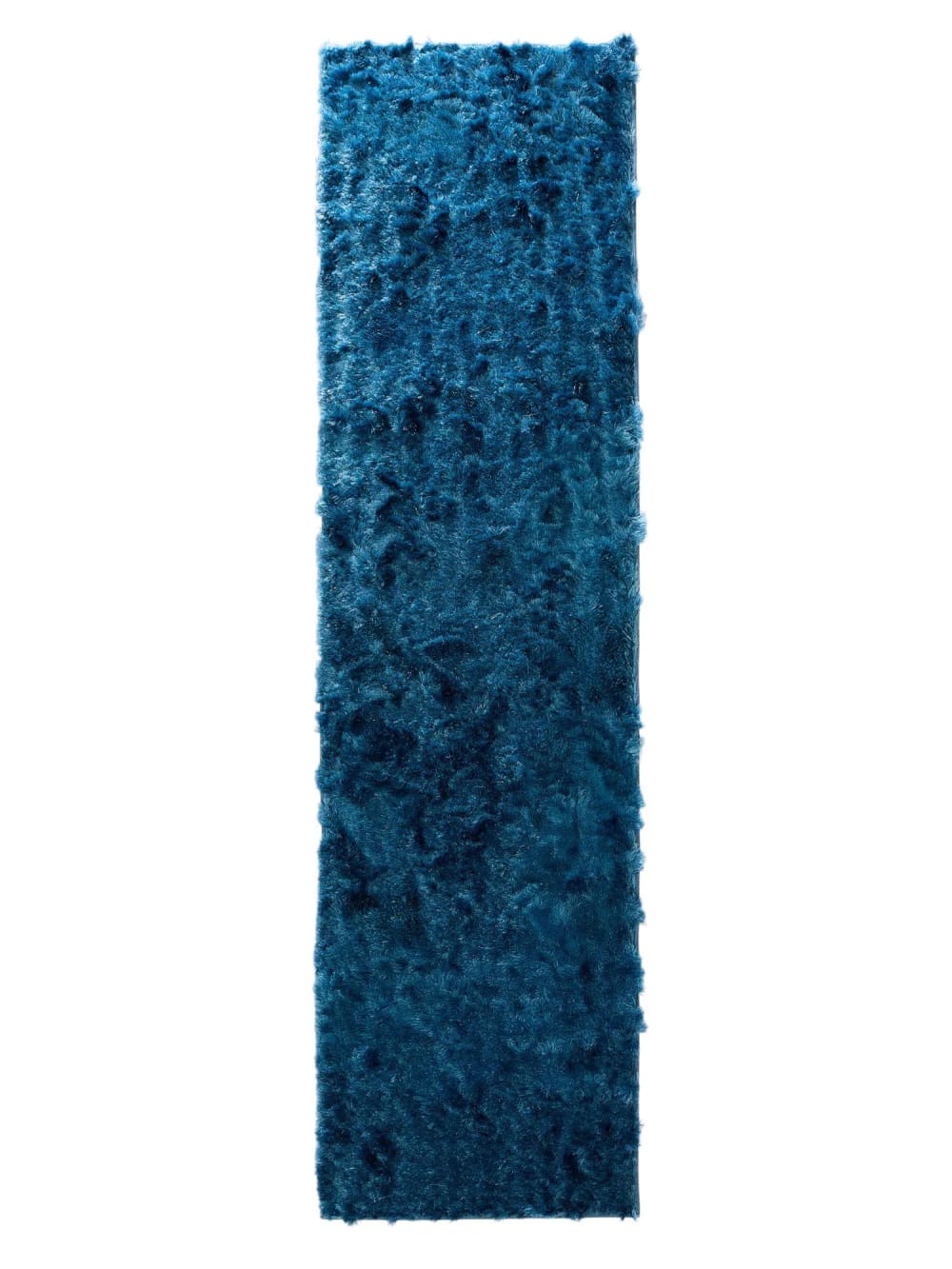 Benuta Hochflorteppich blau 80x300 style modern - Pvc - Polyvinlychlorid