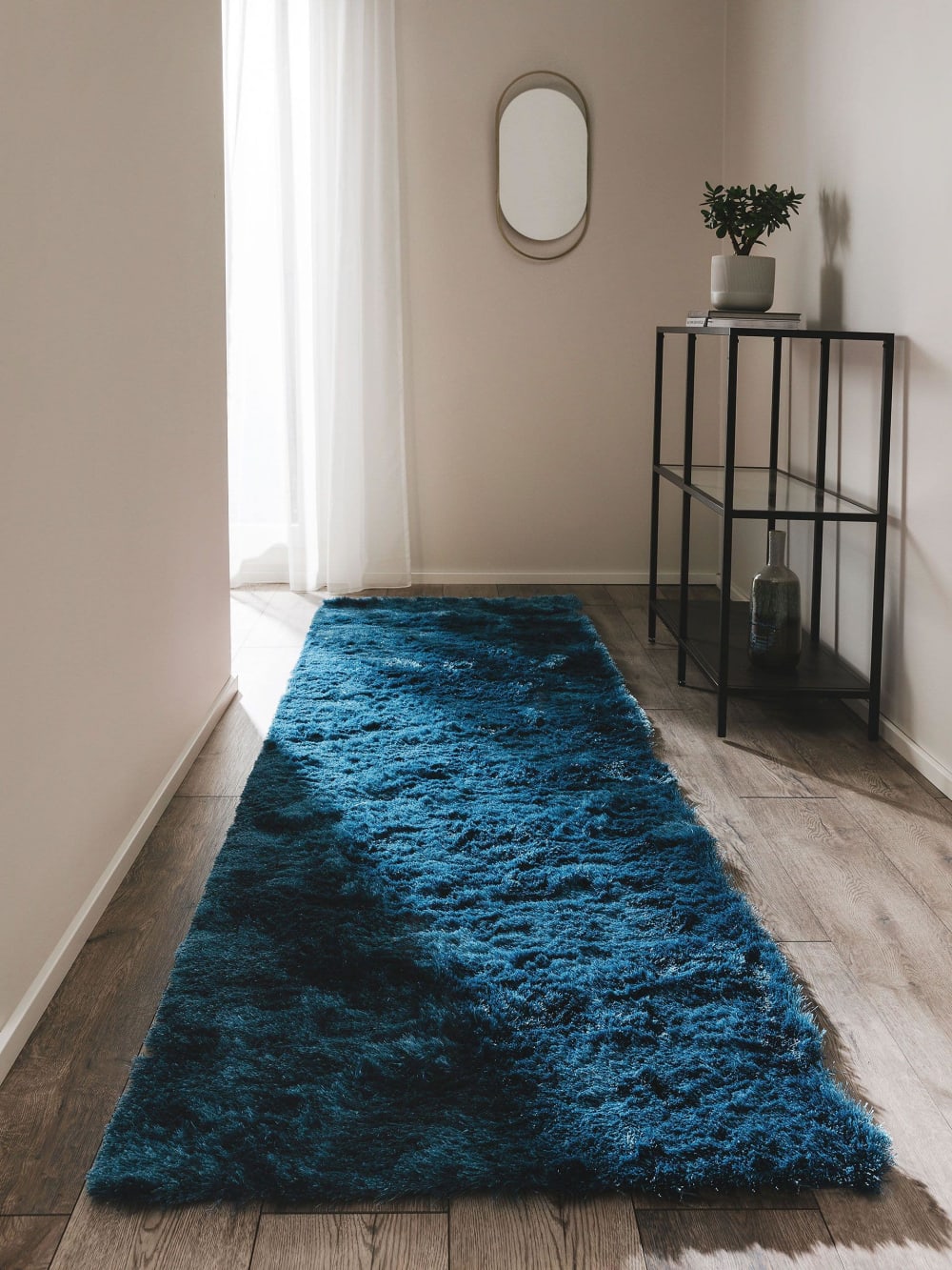 Tapis à poils longs bleu 80x300 — vue 3