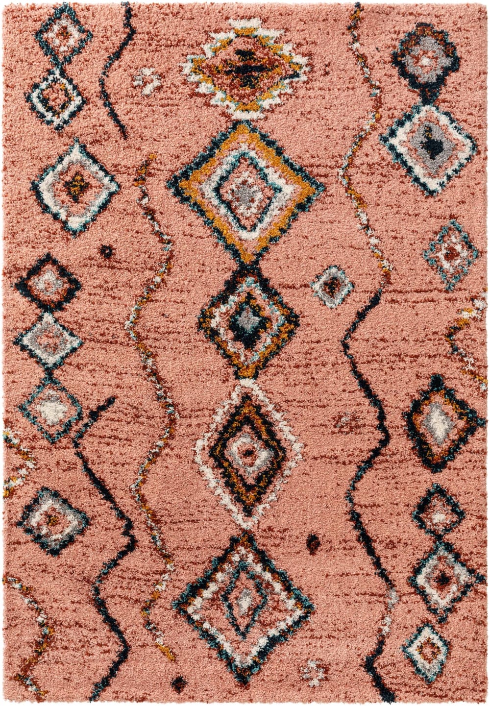 Benuta Hochflorteppich rosa 160x230 style modern Rot Pvc - Polyvinlychlorid