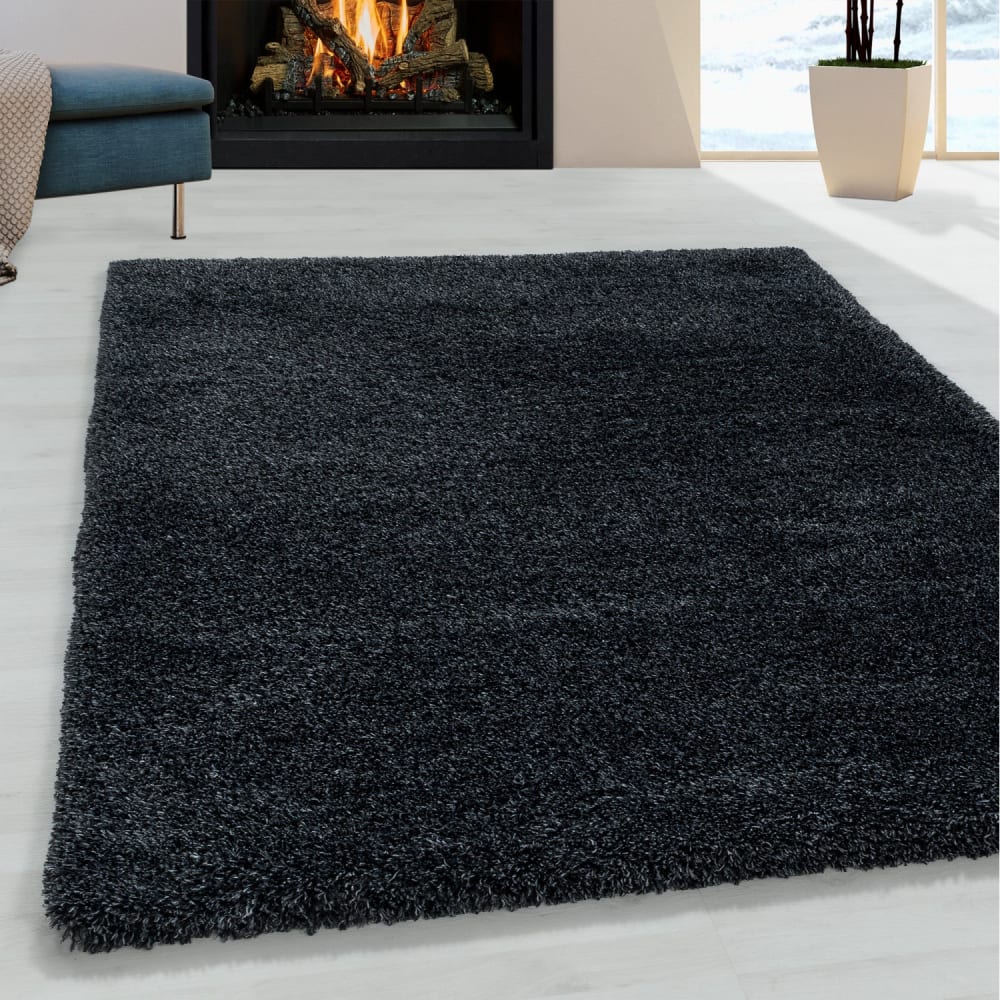 Tapis cosy à poils longs noir 60x110cm — vue 3