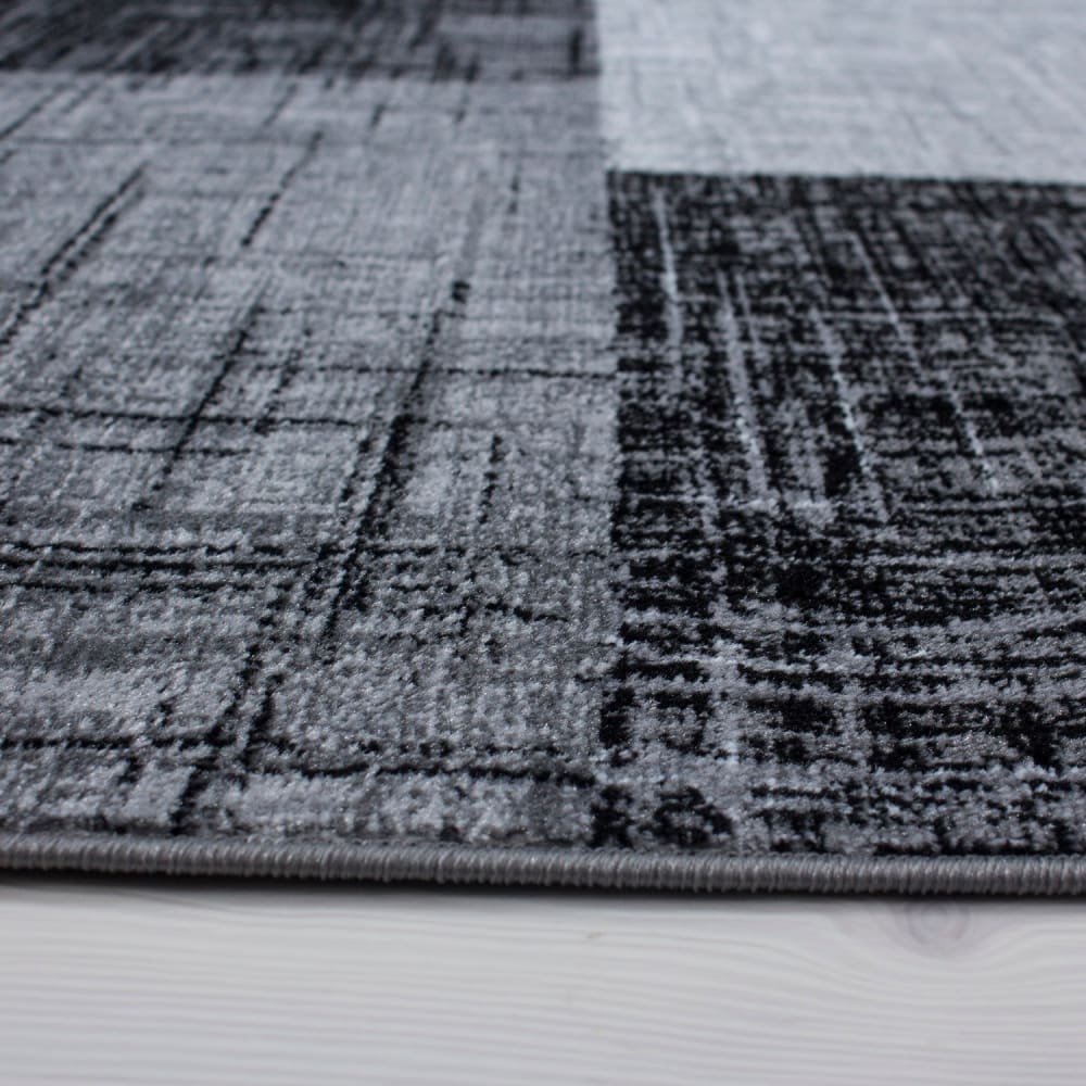 Tapis géométrique à carreaux noir 160x230cm — vue 4