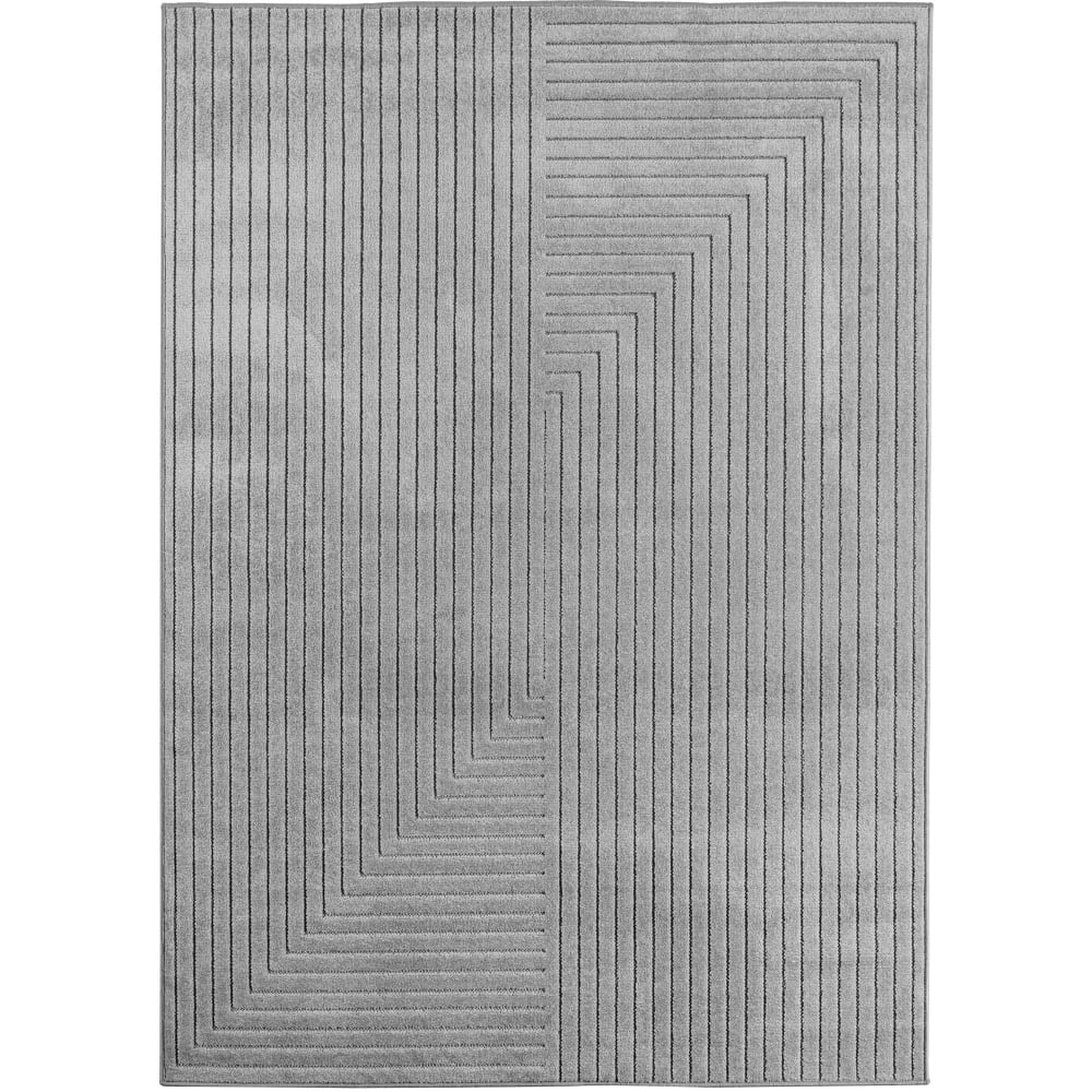 Tapis poils courts à relief nolan gris 80x150cm