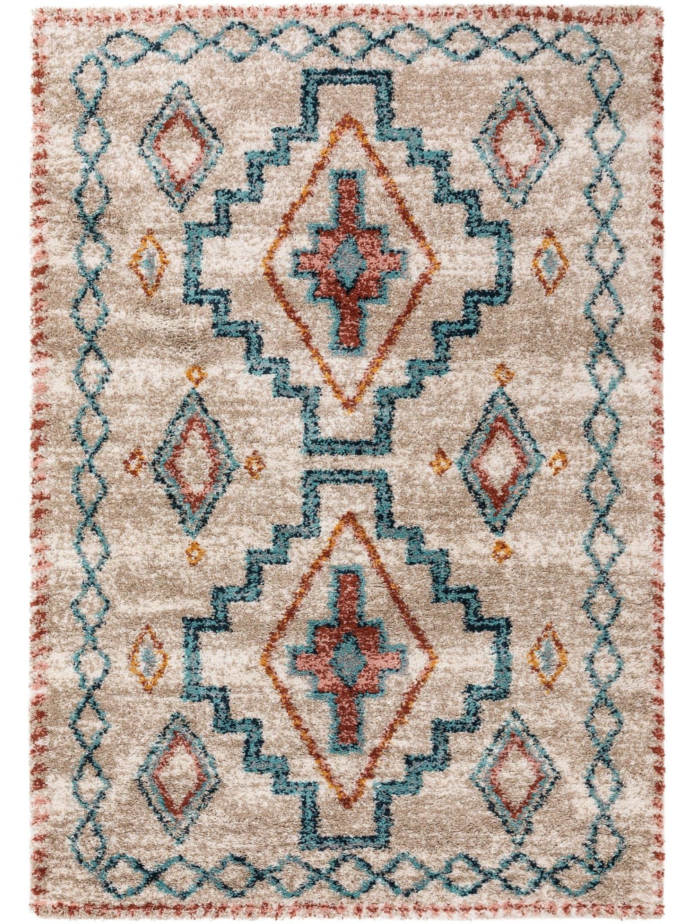 Tapis à poils longs - multicouleur