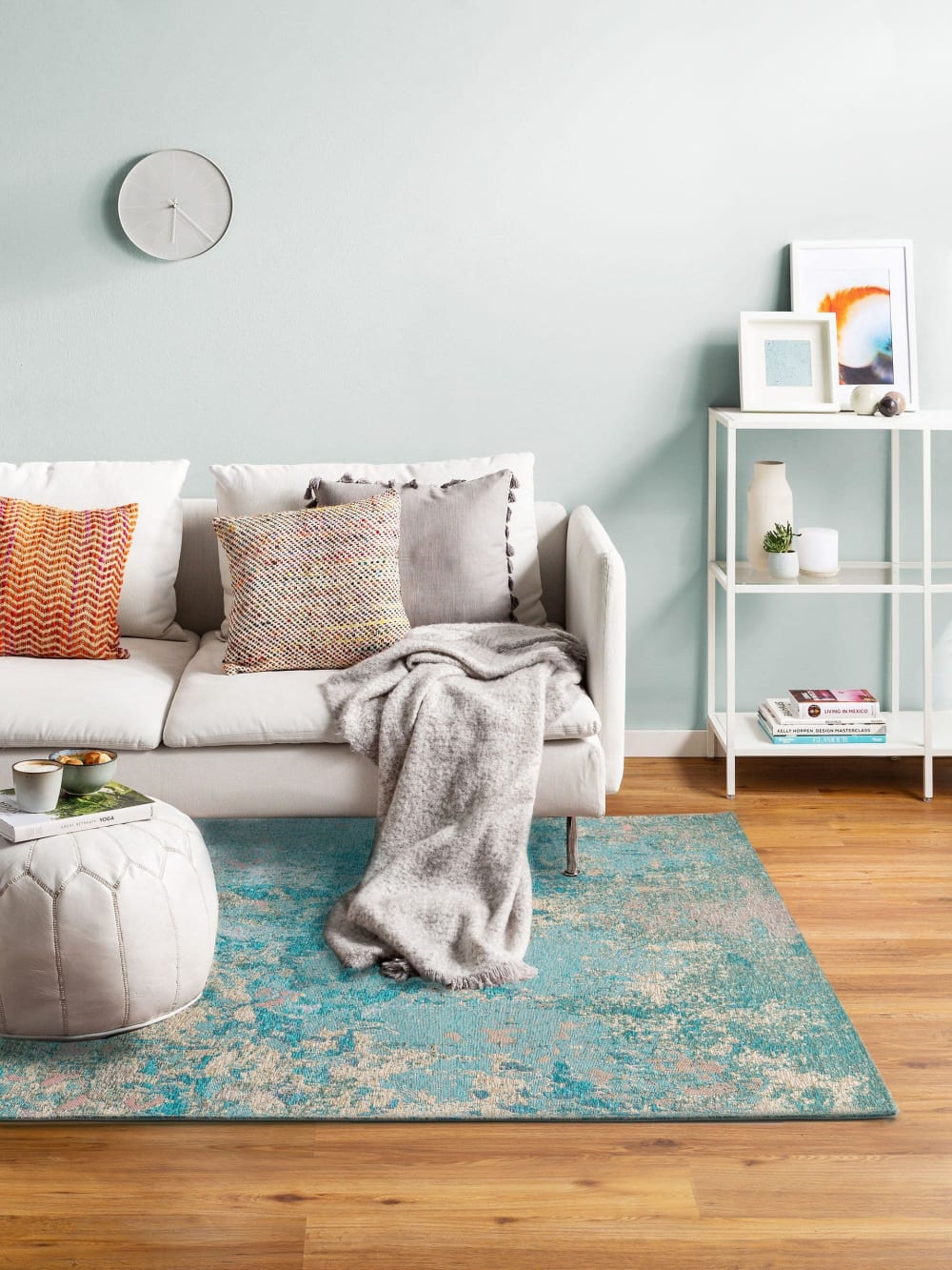Tapis tissé à plat turquoise 80x165 — vue 3