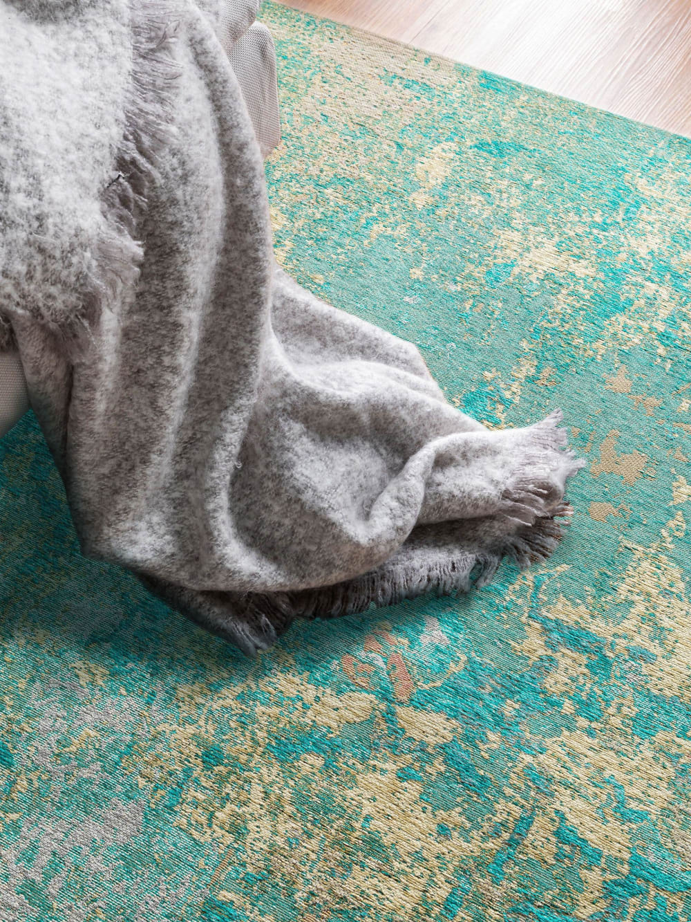 Tapis tissé à plat turquoise 80x165 — vue 4