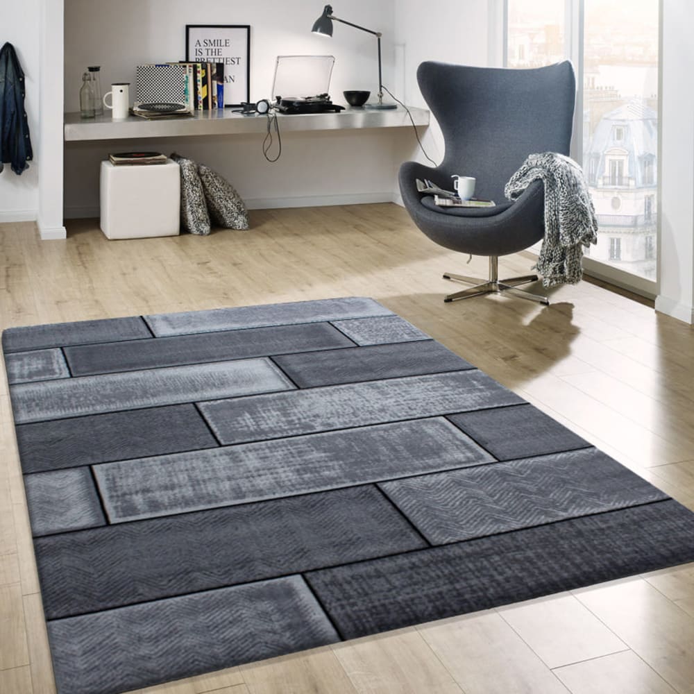 Tapis à motifs mur en briques noir 160x230cm — vue 3