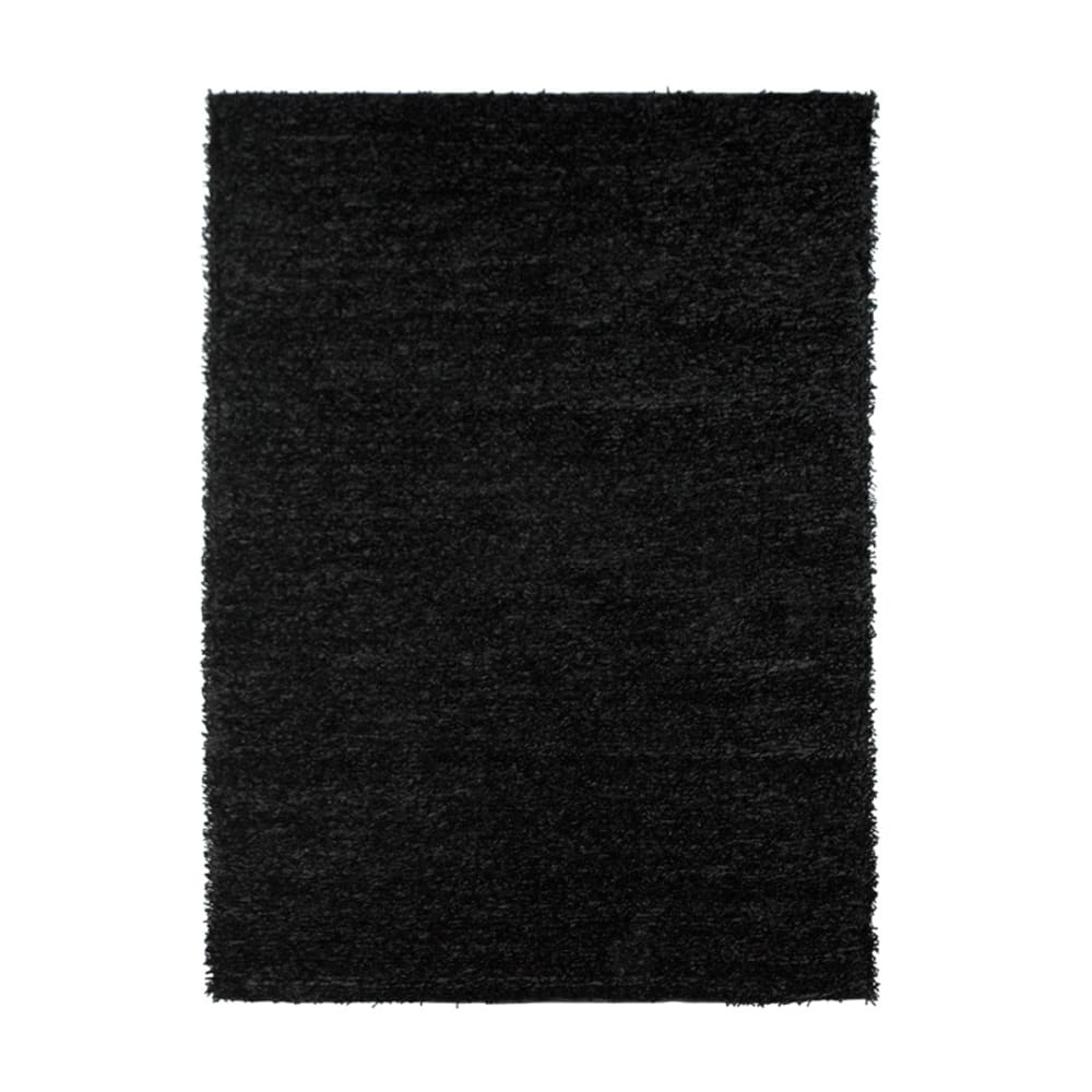 Tapis à poils longs toucher soyeux noir 160x230 — vue 4