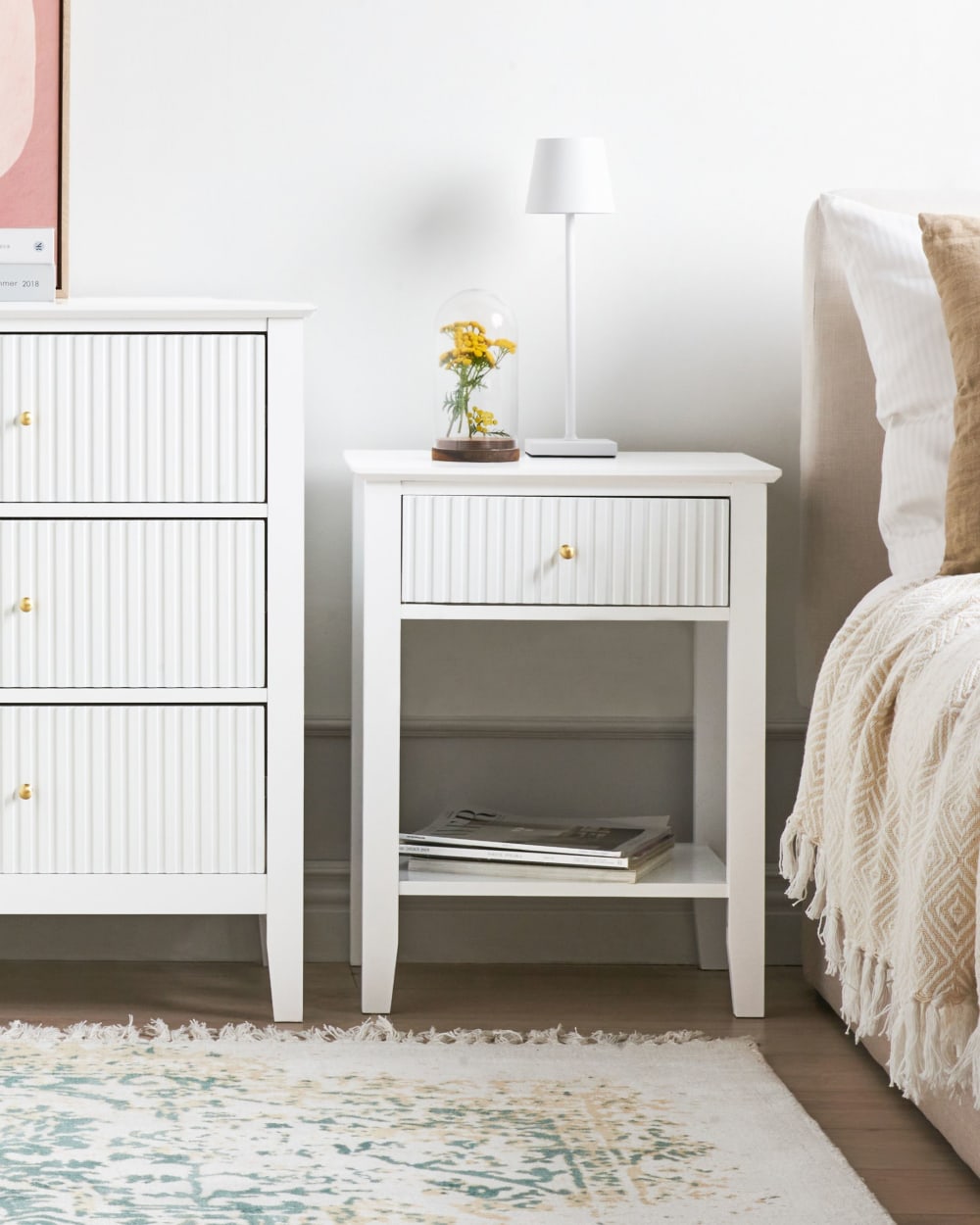 Nachttisch mit 1 Schublade aus Holzwerkstoff 62cm, weiß - Maisons