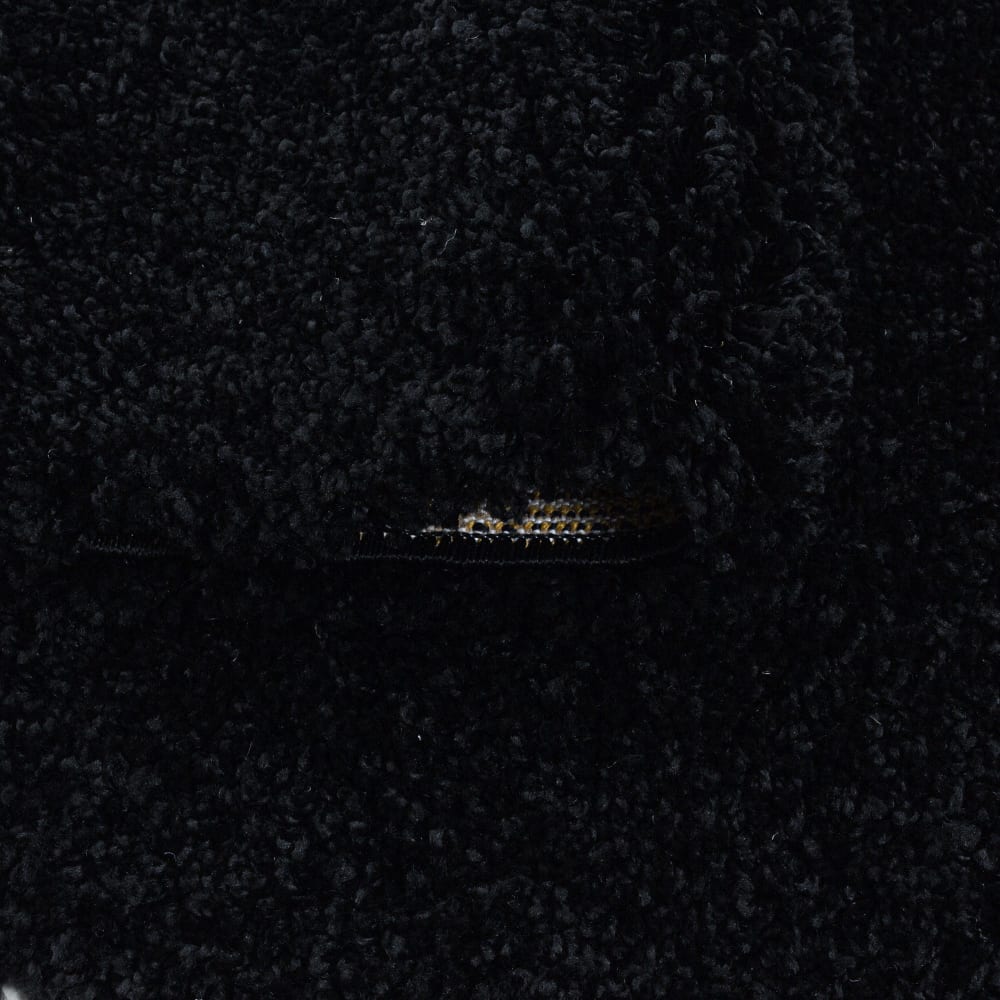 Tapis rond à poils longs doux noir 80x80cm — vue 4