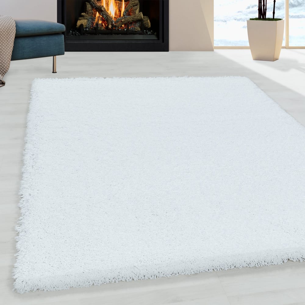 Tapis à poils longs doux blanc 240x340cm — vue 3