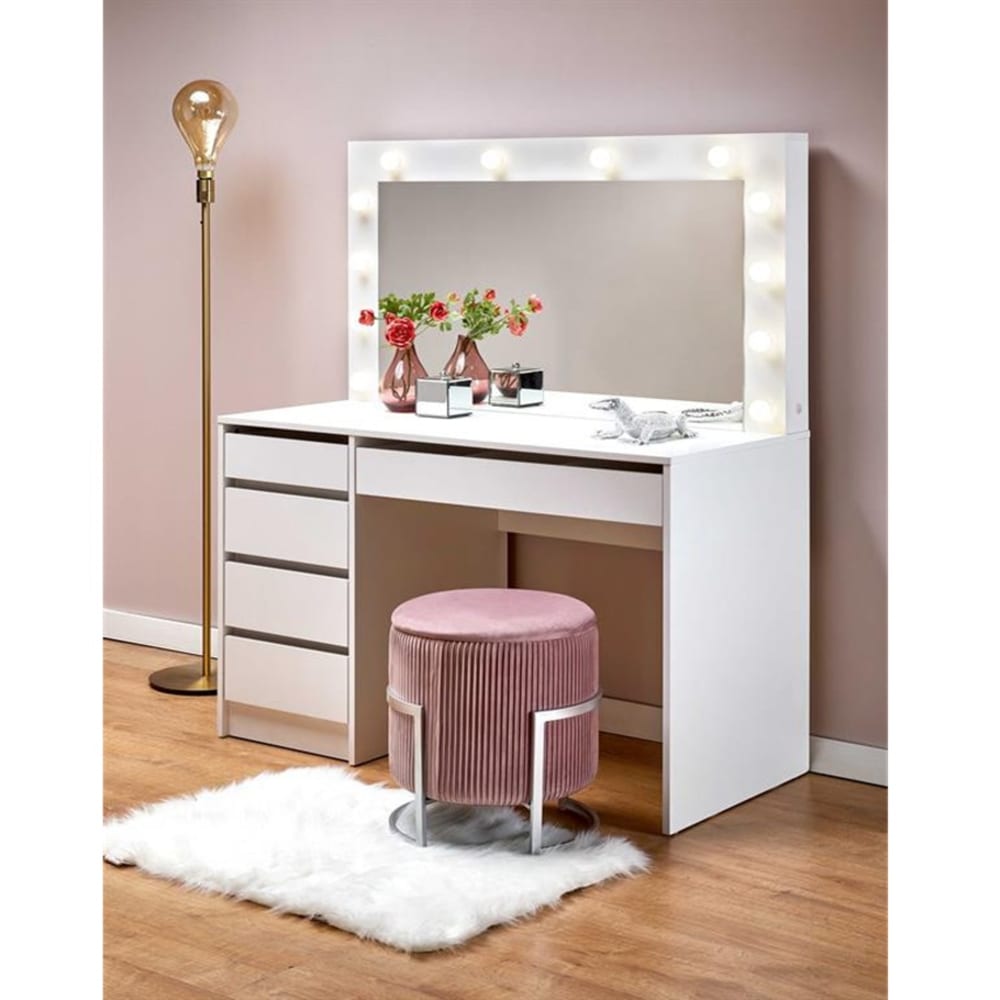 Designer-Schminktisch mit weißen LEDs und Spiegel - Maisons Du