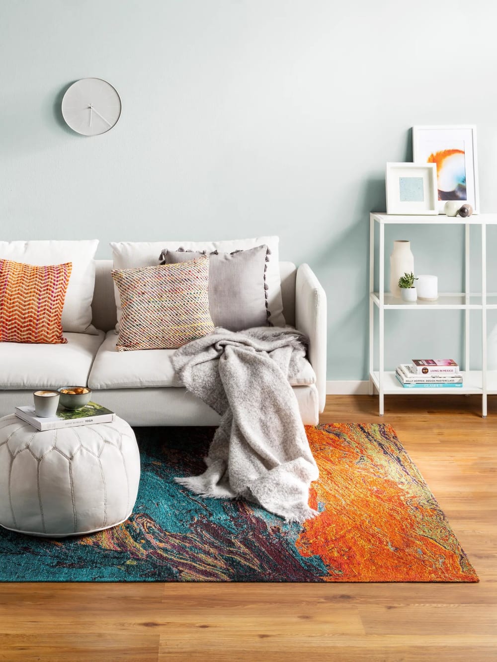 Flachgewebeteppich türkis 195x285 - Maisons Du Monde