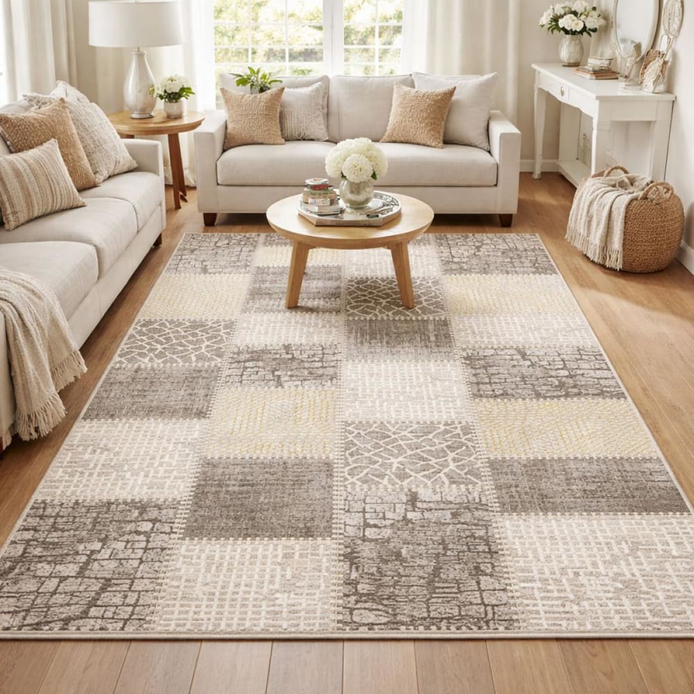 Un amour de tapis Wohnzimmerteppich 200x280 beige style industrial Öko-Tex Zertifikat - Pes - Polyester