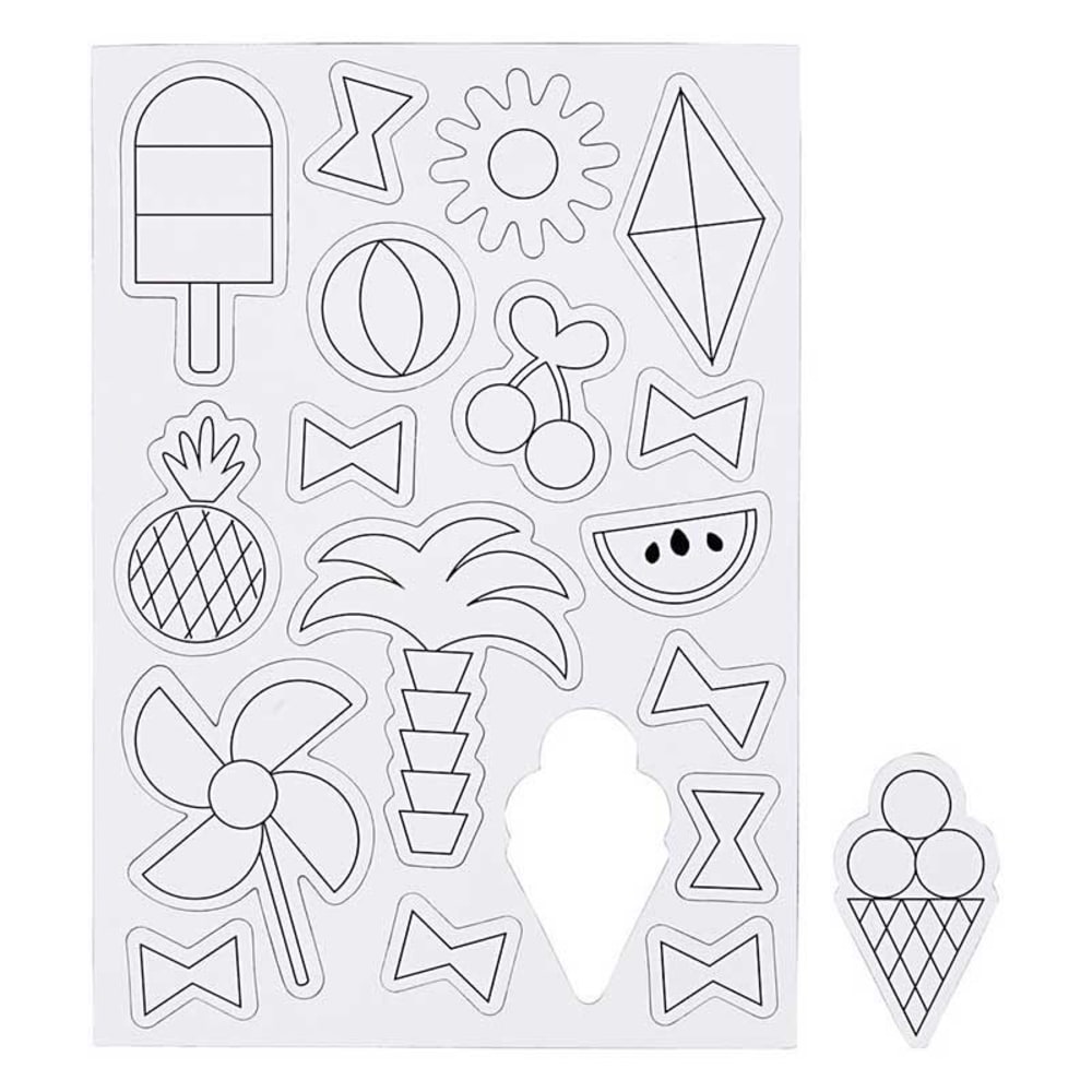 18 magnets blancs à décorer - eté