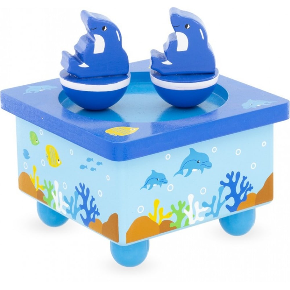 Ulysse Spieluhr Delfin BLAU HOLZ Kinder
