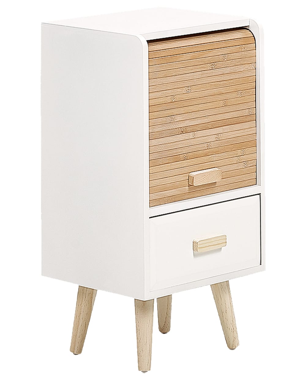 Beliani Nachttisch mit 1 Schublade aus Holzwerkstoff 56cm, weiß style modern - Spanplatte