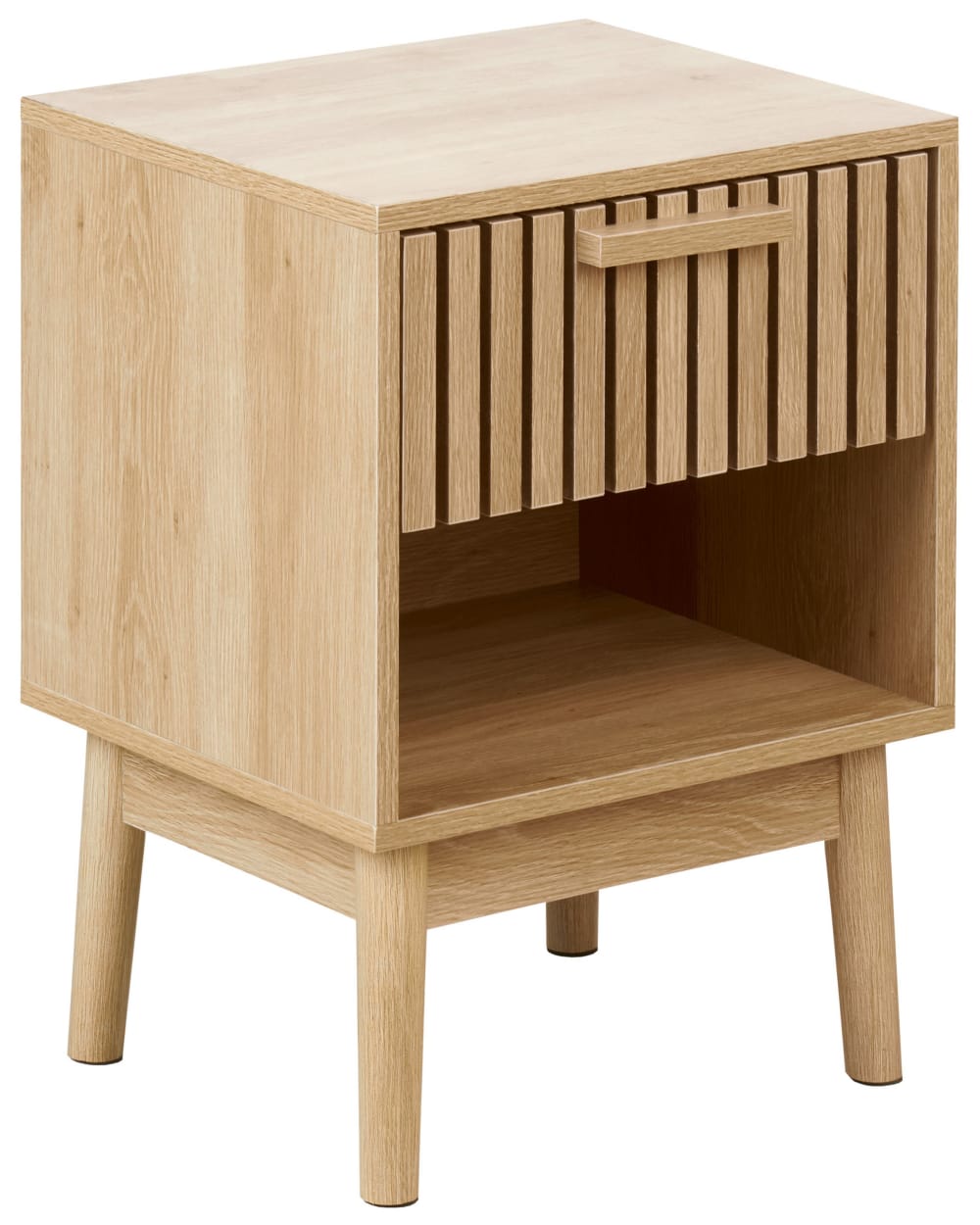 Beliani Nachttisch mit 1 Schublade aus Holzwerkstoff 55cm, braun style modern - Spanplatte