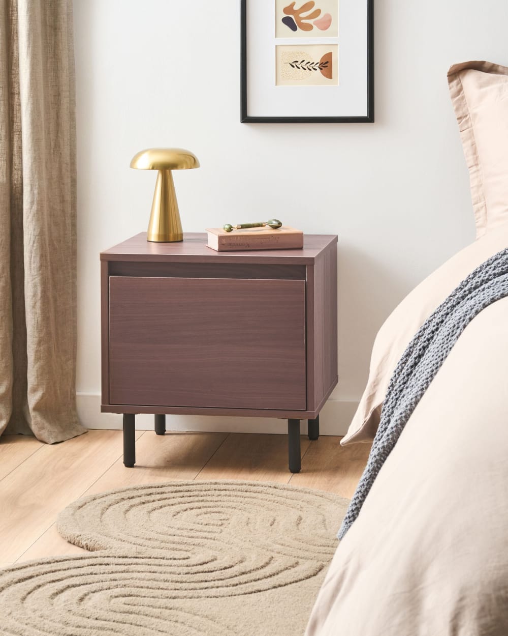 Nachttisch mit 1 Schublade aus Holzwerkstoff 45cm, braun -