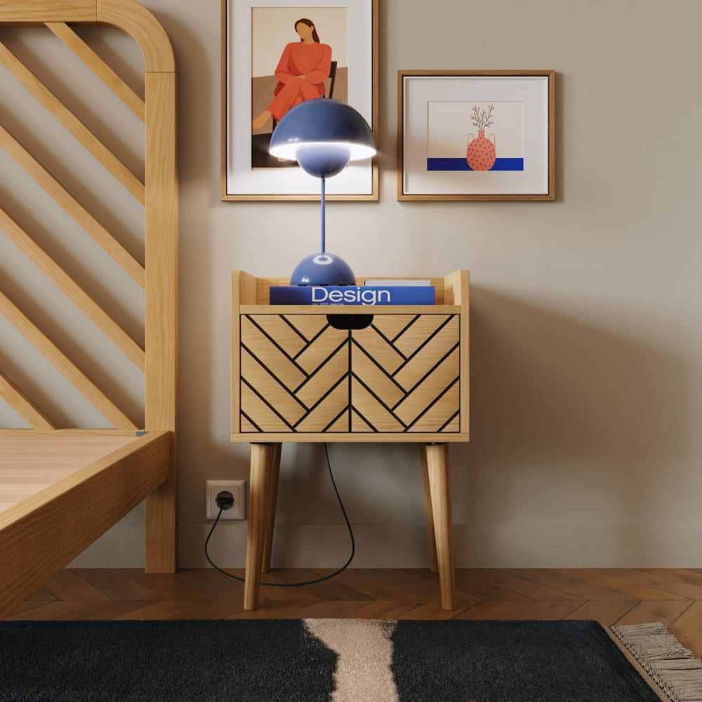 Table de chevet pin clair