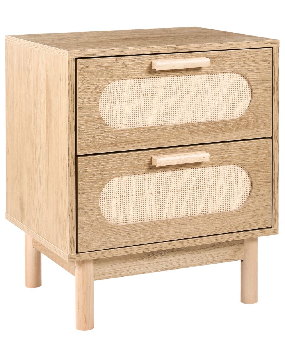 Beliani Nachttisch mit 2 Schubladen aus Holzwerkstoff 59cm, braun style landhaus - Spanplatte