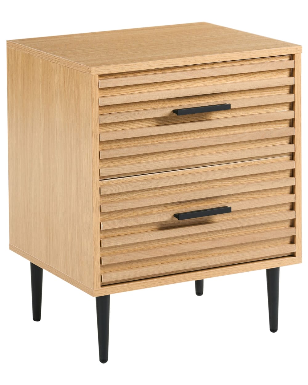 Table de nuit à 2 tiroirs - clair