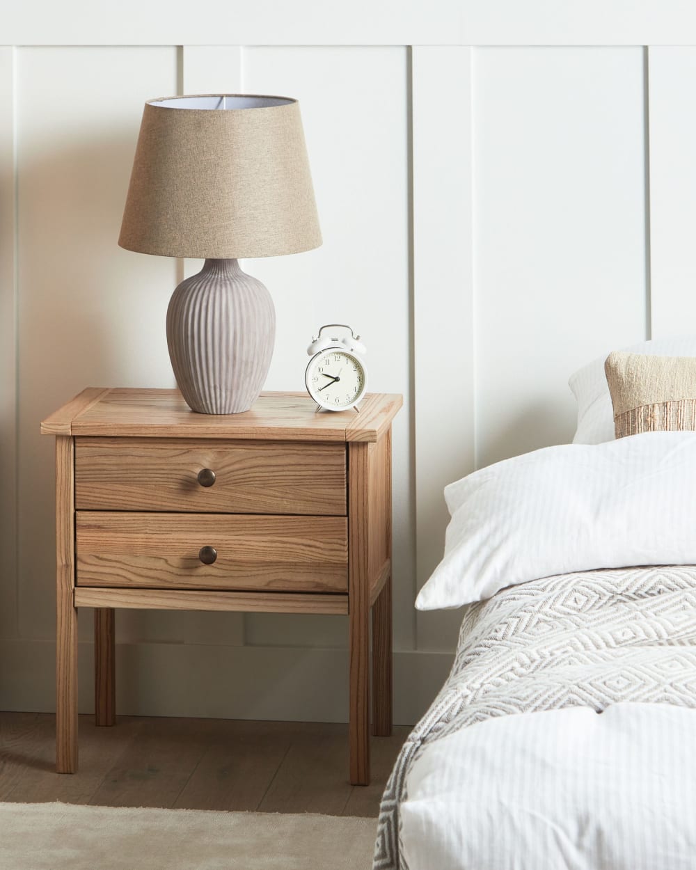 Nachttisch mit 2 Schubladen aus Holz 55cm, braun - Maisons Du