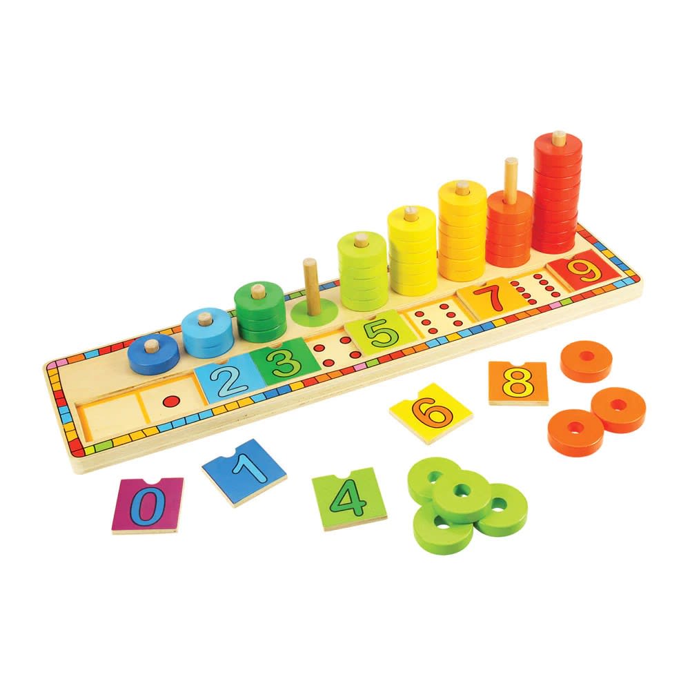 Bigjigs Holzspiel - Zählen lernen BEIGE HOLZ Kinder