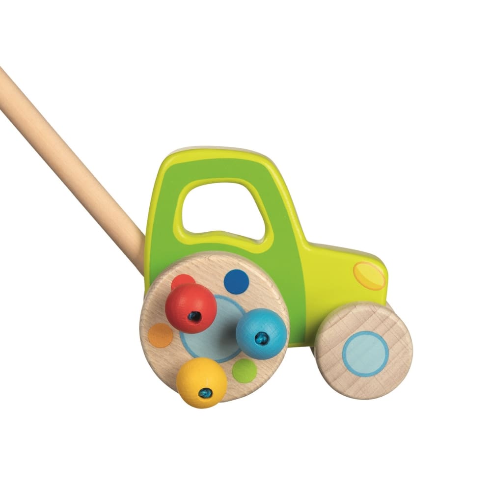 Goki Schiebefahrzeug Traktor GRÜN HOLZ Baby