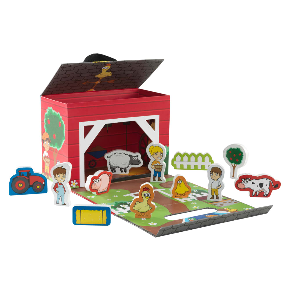 KidKraft Bauernhof-Reisebox ROT KARTON Kinder
